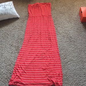 Orange/beige stripe summer dress L